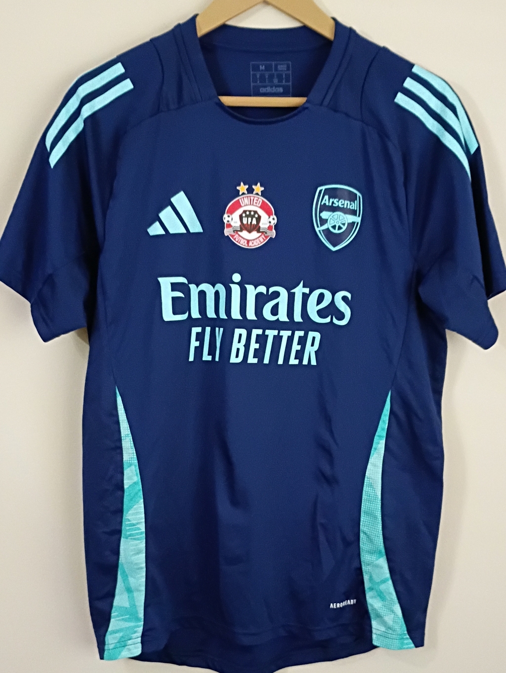adidas Arsenal Navy Blue & Light Blue Emirates Fly Better Jersey